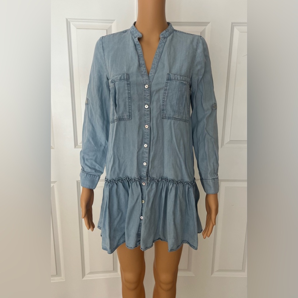 Zara Light Blue Denim Dress